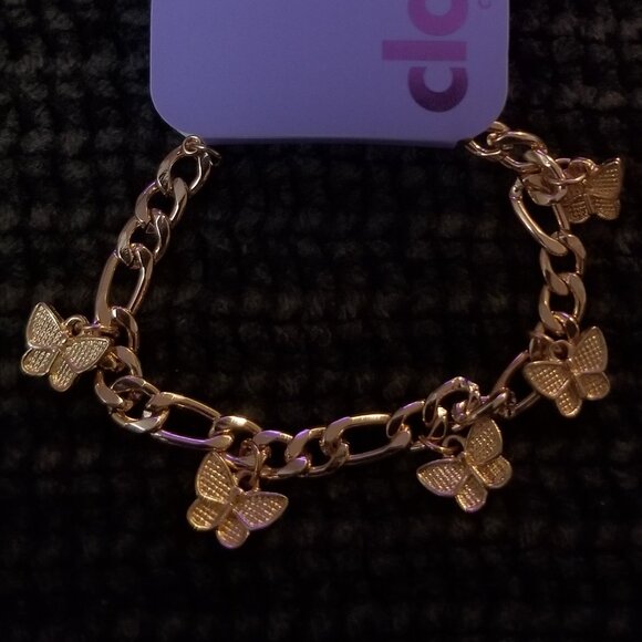Claire's Gold Butterfly Charm Bracelet - Picture 2 of 3